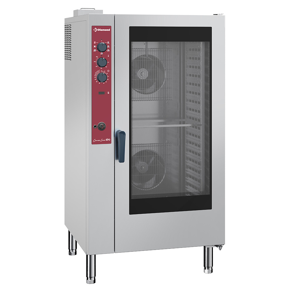 Diamond Heteluchtoven | 20 Niveaus (1/1 GN) | Gas | Automatische Bevochtiging | 890x900x1700mm