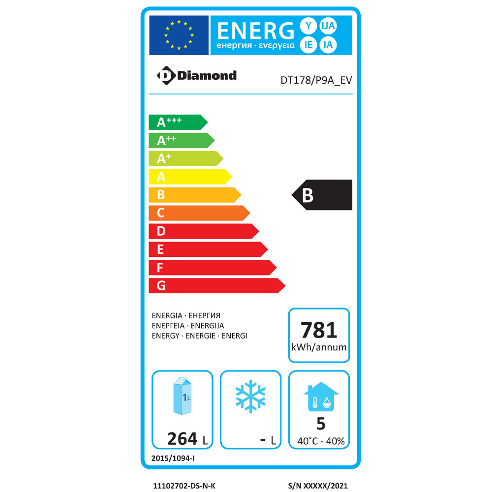 Diamond Koelwerkbank | Spoelbak | 405L | 3 Deuren 1/1 GN | -2°C/+8°C | Statisch/Geventileerd | Achter Rand | 1795x700x866/1045mm - Afbeelding 3