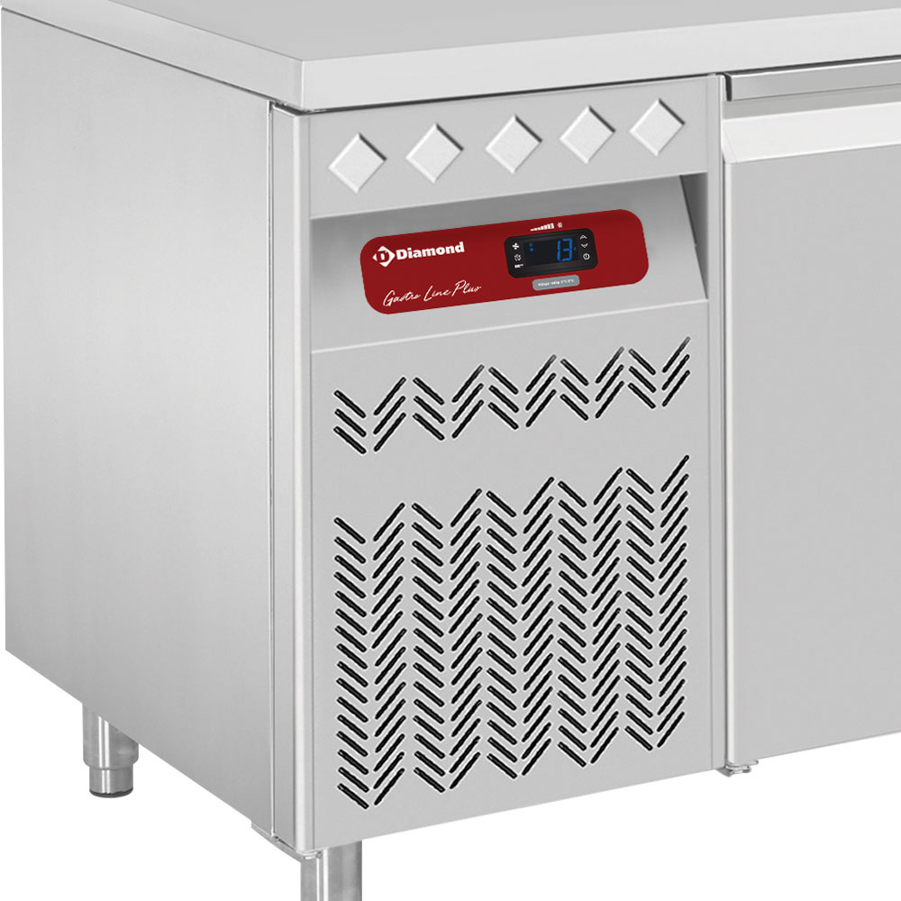 Diamond Koelwerkbank | 405L | 3 Deuren | -2°C/+8°C | Statisch/Geventileerd | Achterrand | 1795x700x866/960mm - Afbeelding 2