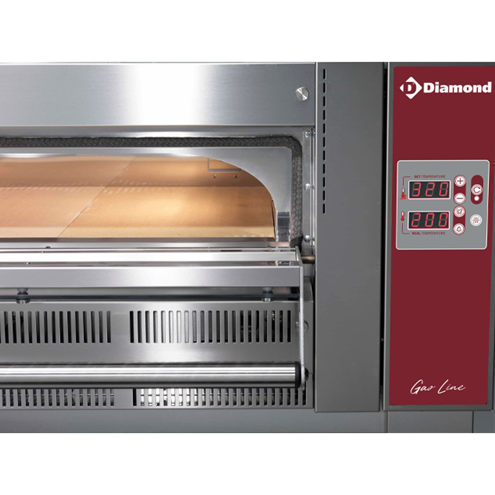Diamond Pizzaoven | Gas | 4x Ø350mm | 15kW | Stapelbaar | 1230x1120x760mm - Afbeelding 2