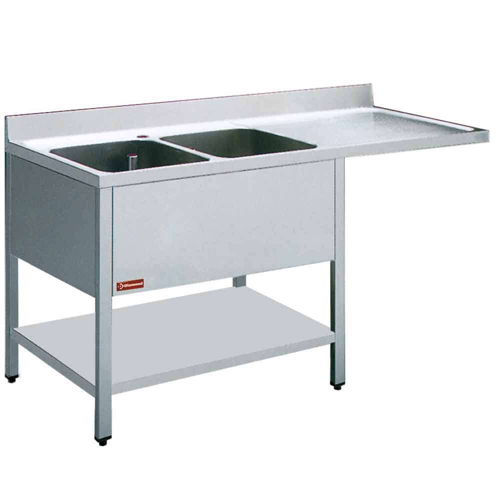 Spoeltafel Met 2 Kuipen En 1 Druipvlak