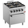 Gasfornuis 4 Branders, Elektrische Convectie-oven GN 1/1