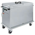 Bain-marie-wagen 2x GN 1/1, 2 T°c, Deksels, Kast Met Draaideur