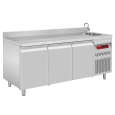 Diamond Koelwerkbank | Spoelbak | 405L | 3 Deuren 1/1 GN | -2°C/+8°C | Statisch/Geventileerd | Achter Rand | 1795x700x866/1045mm