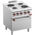 Diamond Fornuis + Oven | OPTIMA 700 | Elektrisch | 4 Kookpunten Ø150/220 + 2/1 GN Oven/Grill | 13.5kW | 400V | 700x700x850/920mm