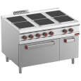 Diamond Elektrisch Fornuis 6 Kookplaten | Elektrische Oven GN 2/1 | Gesloten Neutrale Kast
