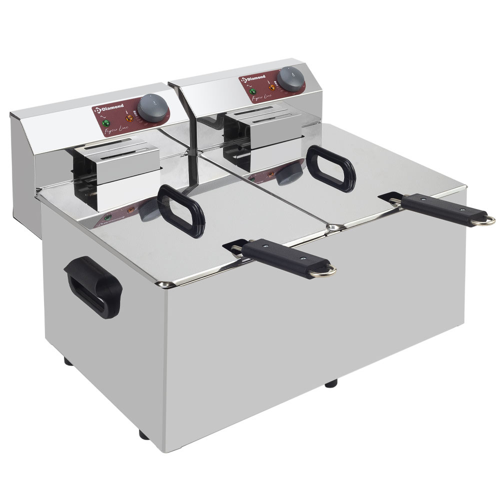 Diamond Friteuse | Elektrisch | 7+7L | 2x 230v | 560x410x290mm