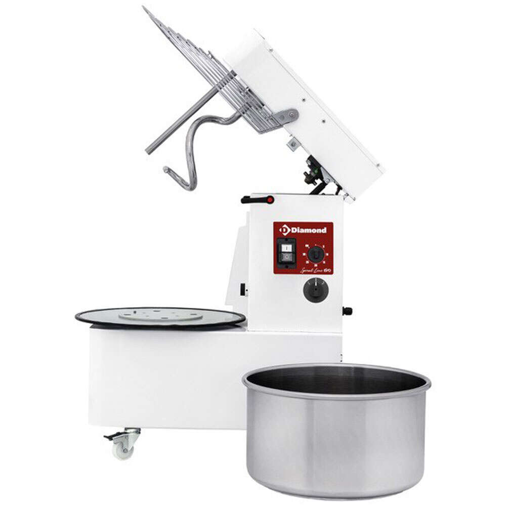 Diamond Spiraalkneder Capaciteit 32kg/42L | 2 Snelheden | Kantelbare Kop | Afneembare Kom | 230v