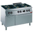 Diamond Gasfornuis | 6 Vuren 6x 5.5kW | Met Gasoven | GN 2/1 + Neutrale Kast | 1200x700x850/920mm