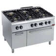 Diamond Gasfornuis | 6 Branders + Gasoven GN 2/1 | 1200x900x850/920mm