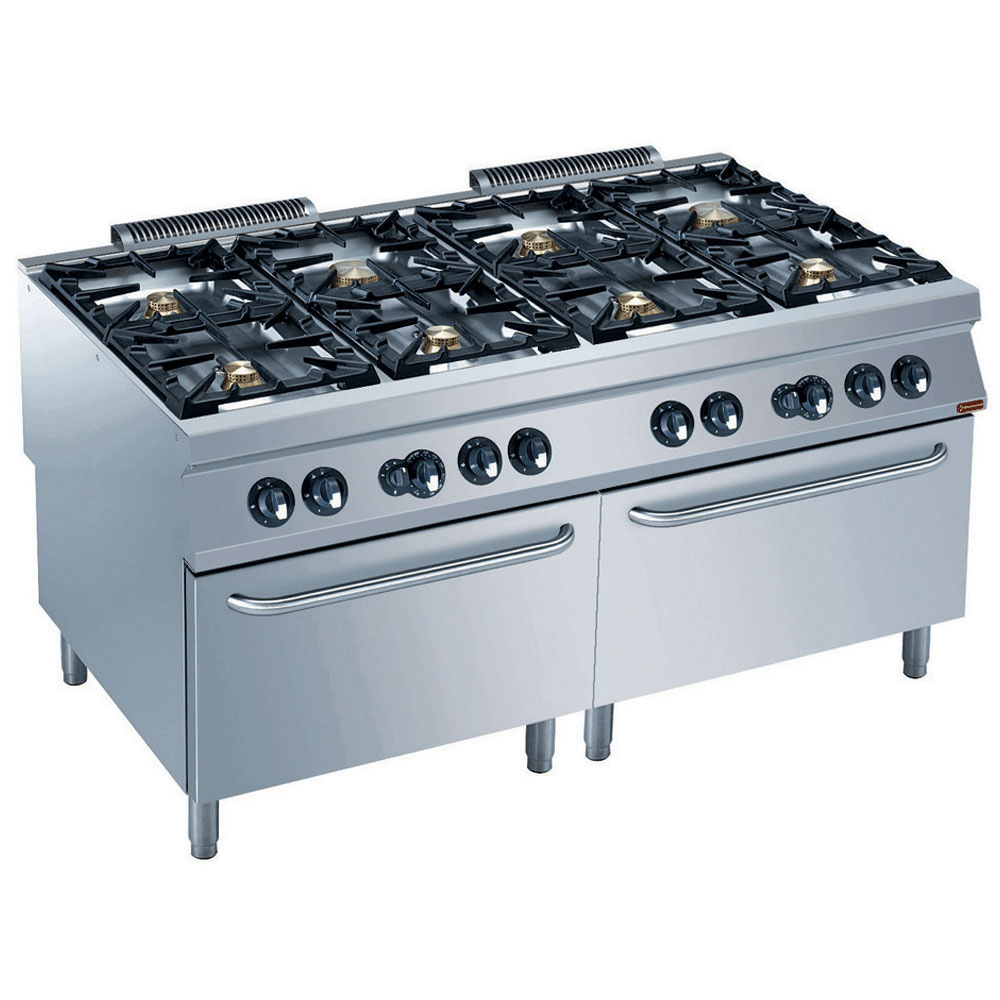 Diamond Gasfornuis | 8 Branders + 2 Gas Ovens | 1600x900x850/920mm