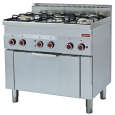 Diamond Fornuis + Heteluchtoven | PRO 600 | Gas/Elektrisch | 5 Branders + 1/1 GN Oven | 17.4kW Gas | 3kW - 230V | 900x600x850/970mm