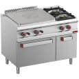 Diamond Fornuis/Doorkookplaat + Oven | OPTIMA 700 | Gas | 2 Branders 2x 7kW + Plaat 10kW + 2/1 GN Oven 6kW | Waakvlam/Piëzo | Neutraal Vak1100x700x850/920mm