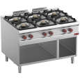 Diamond Gasfornuis Met 6 Branders Op Open Kast | 3x 7kw 3x 11kw