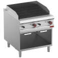 Diamond Lavasteengrill | Gas | 2-zijdige Gietijzeren Rooster | Open Kast | 800x900x850/920mm