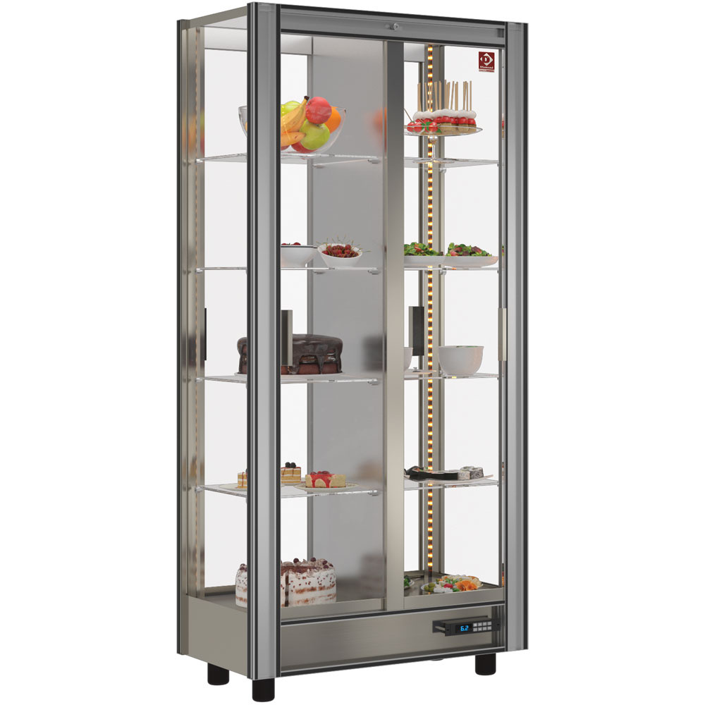 Diamond Koelvitrine | Doorgeefsysteem | 530L | Aluminium | +4°c/+8°c | 5 Niveaus | 860x530x1851mm