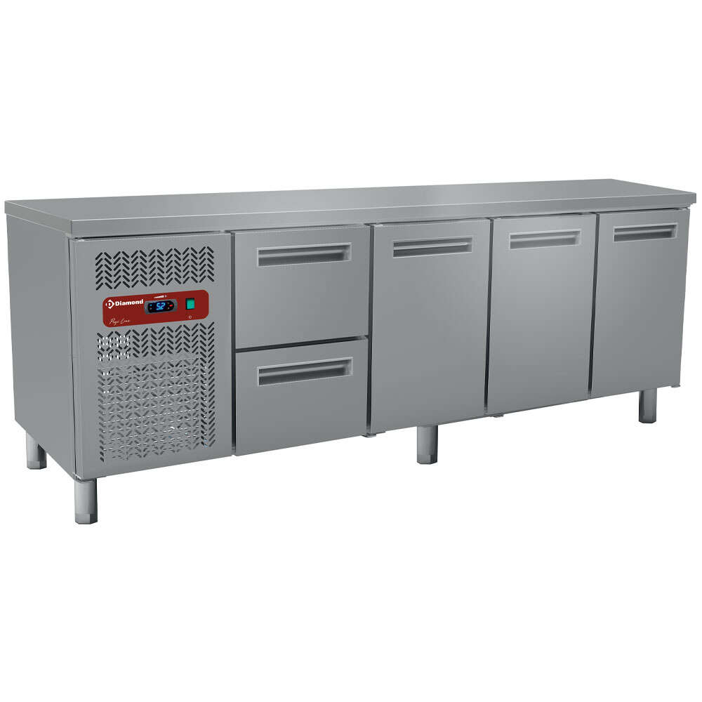 Diamond Koelwerkbank | 550L | 3 Deuren + 2 Laden 1/1 GN | 0°C/+8°C | Geventileerd | 2250x700x880/900mm