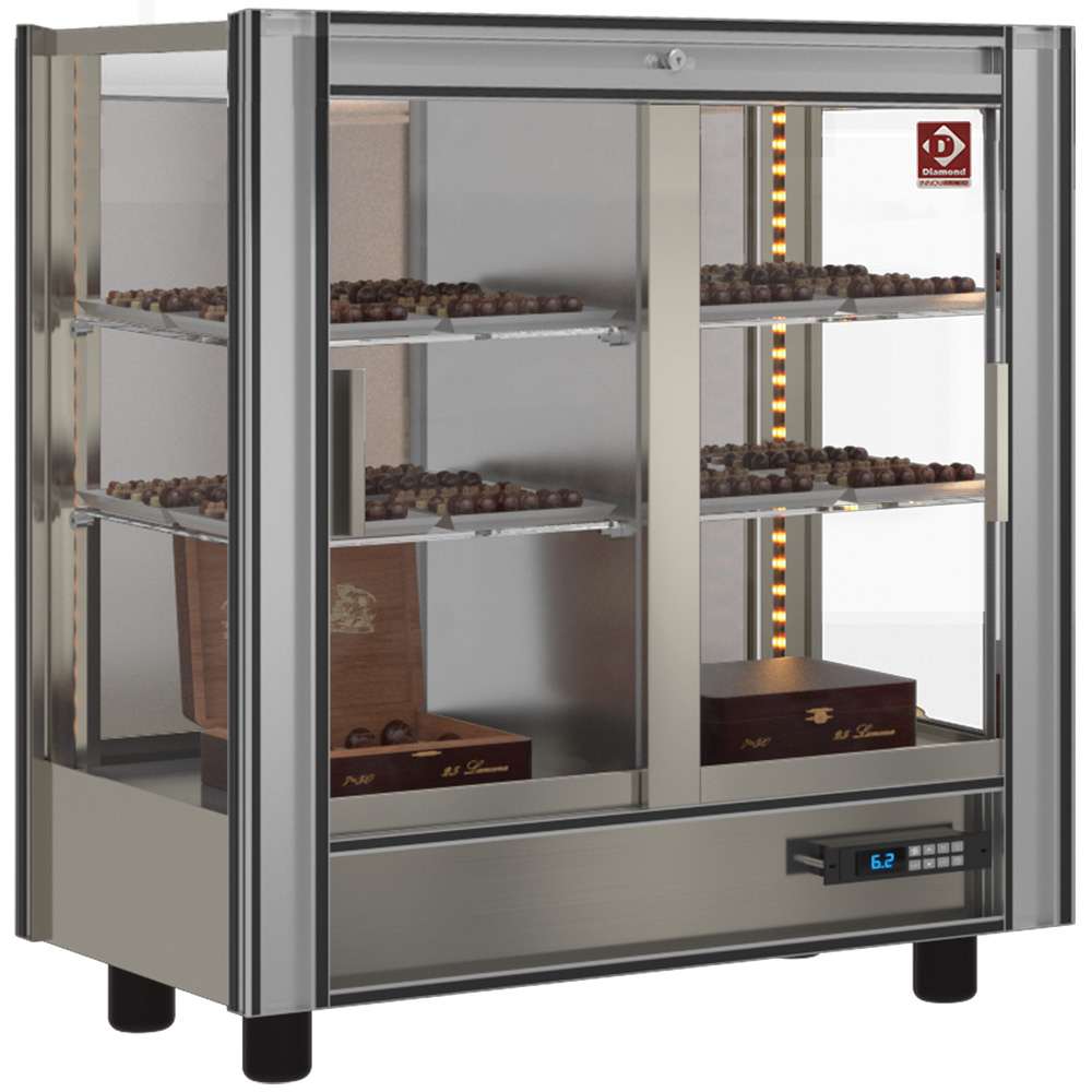 Diamond Chocoladevitrine | 216L | Aluminium | +14°c/+16°c | 3 Niveaus