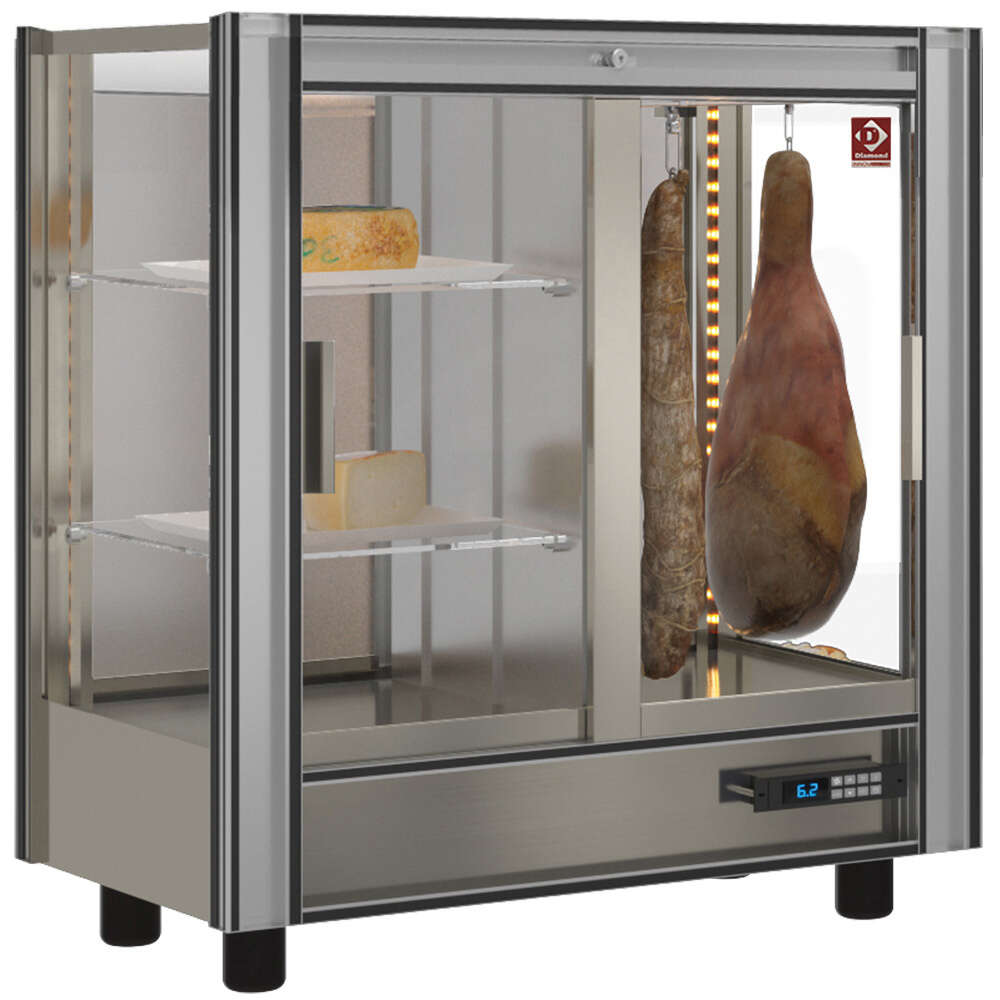 Diamond Koelvitrine (vlees/zuivel) | 216L | Aluminium | +4°c/+12°c | 3 Niveaus + Hangsysteem