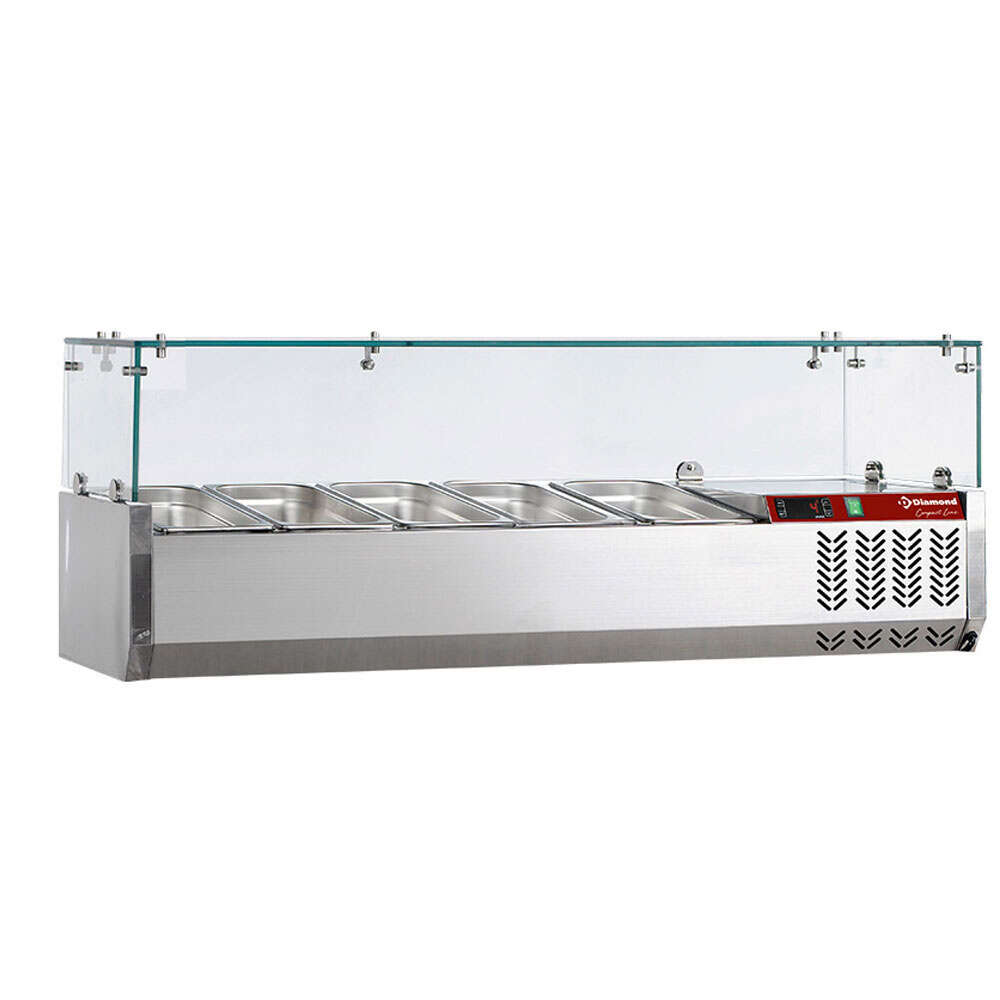 Opzetkoelvitrine | 5x 1/4 GN | +2°c/+10°c | 1200x340x435mm