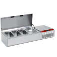 Diamond Opzetkoelvitrine Met Deksel | 4x 1/3 GN + 1x 1/9 GN | 1330x384x387/401mm