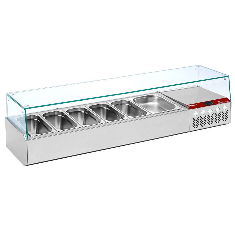 Diamond Opzetkoelvitrine | 6x 1/3 GN | 1610x384x401mm