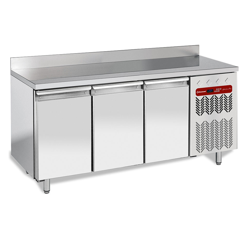 Diamond Vrieswerkbank | Geventileerd | 405L | 3 Deurs | -20°C/-10°C | Achter Rand | 1805x700x880/900+85mm