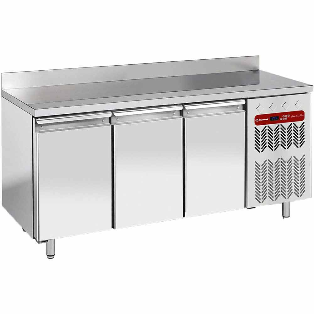 Diamond Koelwerkbank | Energiezuinig | 405L | 3 Deuren 1/1 GN | -2°C/+8°C | Geforceerd | 0.36kW | Achter Rand | 1805x700x880/985mm
