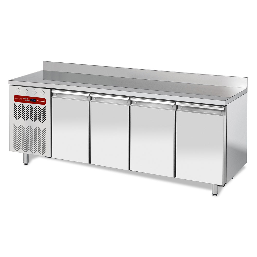 Diamond Koelwerkbank | Energiezuinig | 550L | 4 Deuren 1/1 GN | -2°C/+8°C | Geforceerd | 0.36kW | Achter Rand | 2250x700x880/985mm