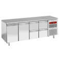 Diamond Koelwerkbank | Energiezuinig | 550L | 2 Deuren + 4 Laden 1/1 GN | -2°C/+8°C | Geforceerd | 0.36kW | 2250x700x880/900mm