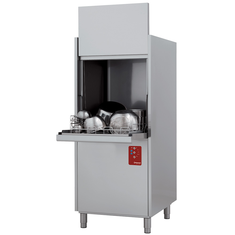 Diamond Horeca Pottenwasser RVS | 550x610mm Mand + Break Tank | 400v | 720x780x1760/2030mm