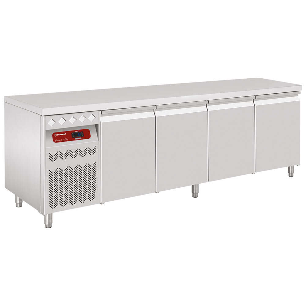 Diamond Koelwerkbank | 550L | 4 Deuren 1/1 GN | -2°C/+8°C | Geventileerd | Achter Rand | 2260x700x866/1045mm