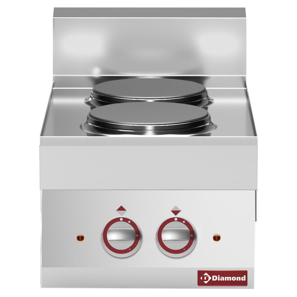 Diamond Fornuis | ALPHA 650 | Tafelmodel | Elektrisch | 2 Kookpunten | 5.2kW | 400V | 400x650x280/380mm
