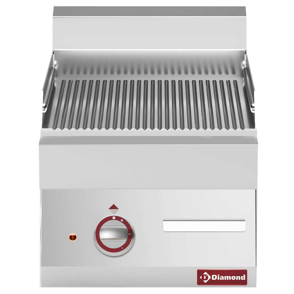 Diamond Bakplaat | ALPHA 650 | Elektrisch | Gegroefd Oppervlak | 120°C/320°C | 4.5kW | 230V-3F | 400x650x280/380mm