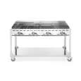 Green Fire Met 4 Branders | Hendi Profi Line | Verrijdbaar Onderstel | 22kw | 1400x612x(h)825mm