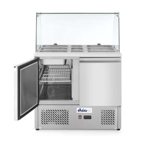 Saladette Met 2 Deuren En Glazen Vitrine 300l, Arktic, 230v/310w, 912x702x(h)1330mm