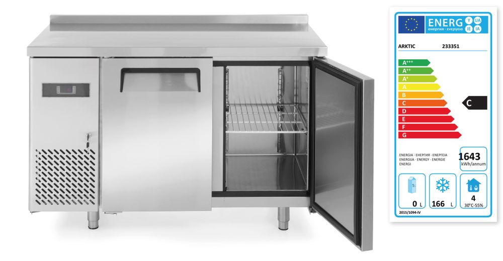 Hendi Vrieswerkbank | 220L | 2 Deuren | -17°C/-22°C | Geforceerd | Achter Rand | 1200x600x850/890mm - Afbeelding 2