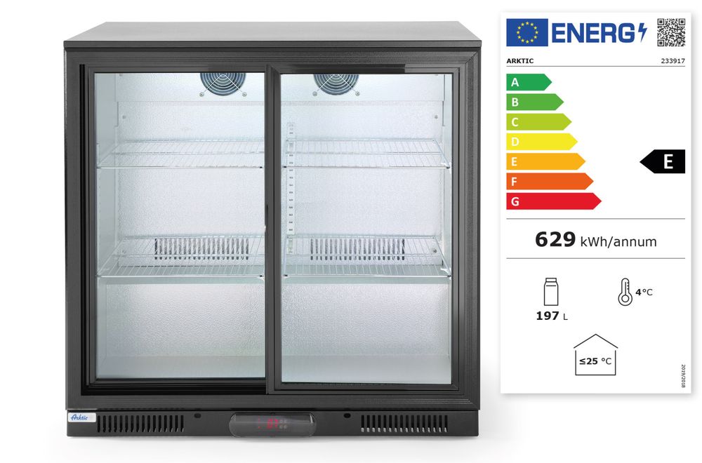 Arktic Barkoelkast | 197L | Zwart | +2°C/+10°C | Geforceerd | Schuifdeuren | 900x500x900mm - Afbeelding 4