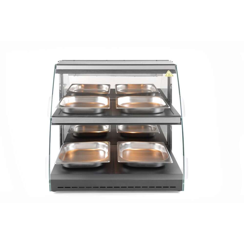 Hendi Warmhoudvitrine | Zwart | +30°c/+90°c | 4x GN 1/2 | 650x467x630(h)mm