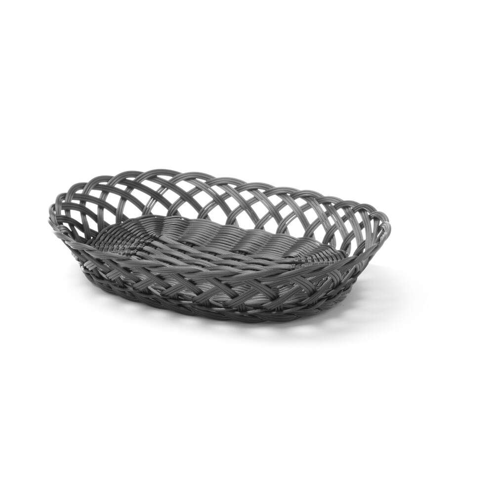 Geweven Manden, Hendi, Ovaal, Zwart, 320x230x(h)55mm