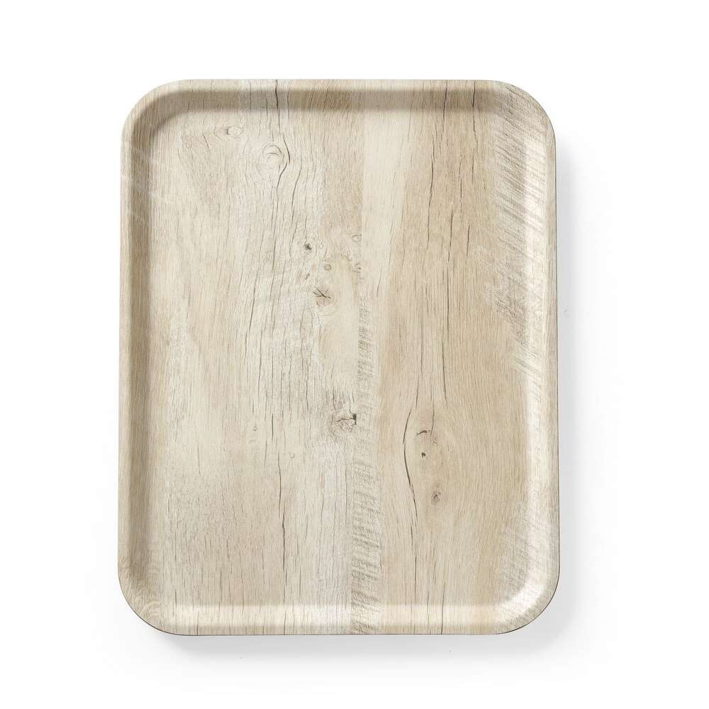 Dienblad Van Melamine Met Hout Bedrukking, Hendi, Hout Licht, 330x430mm