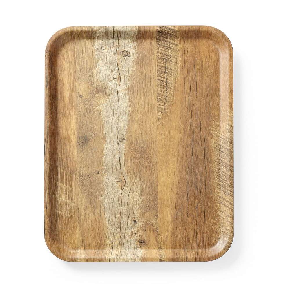 Dienblad Van Melamine Met Hout Bedrukking, Hendi, Hout, 330x430mm