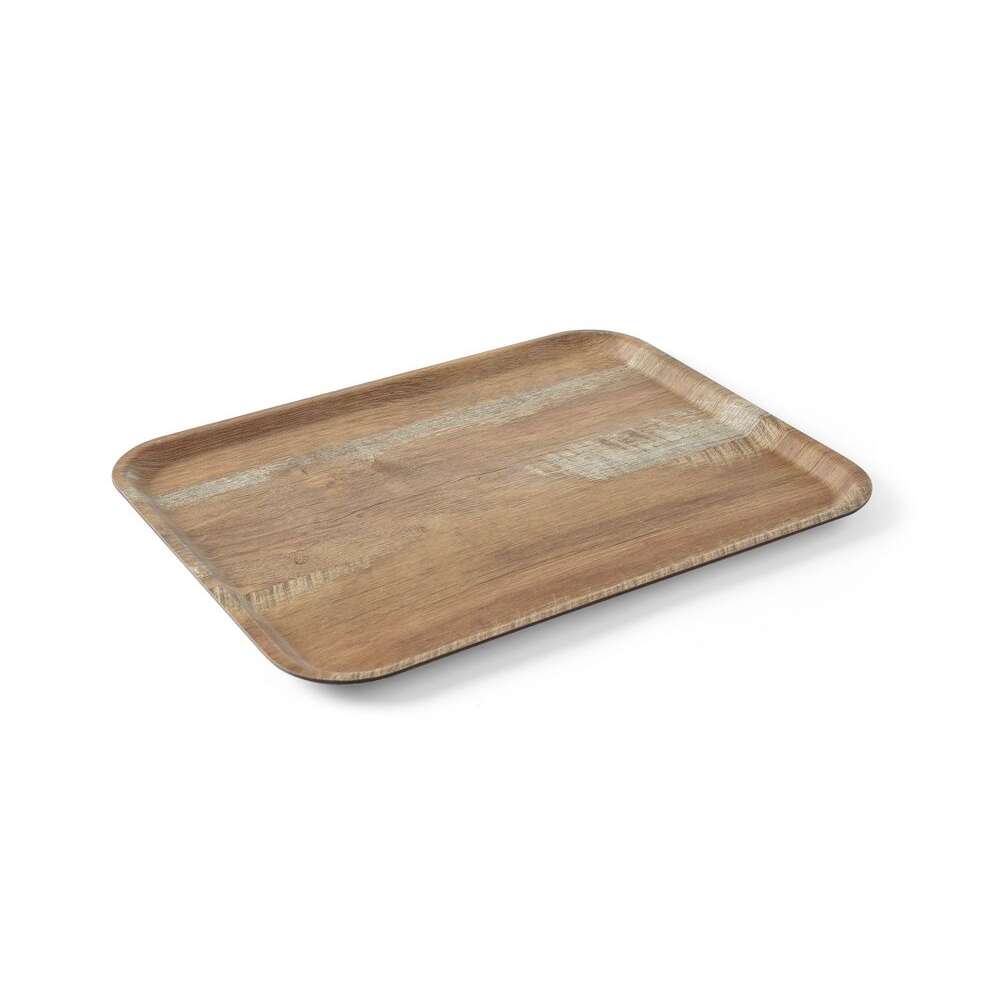 Dienblad Van Melamine Met Hout Bedrukking, Hendi, Hout, 370x530mm