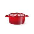 Braadpan Geëmailleerd Gietijzer, Hendi, 3,7L, Rood, 317x240x(h)105mm