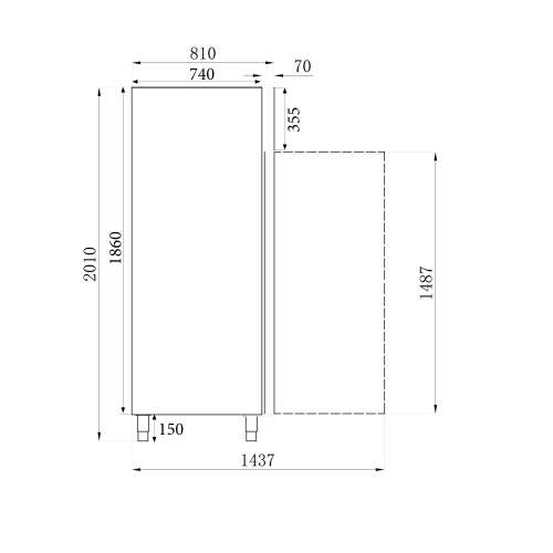 Combisteel Vrieskast | 600L (2/1 GN) | RVS | -10°c/-20°c | 680x810x2010mm