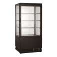 Combisteel Koelvitrine | 78L | Zwart | 0°c/+12°c | 4 Niveaus | 428x386x960mm