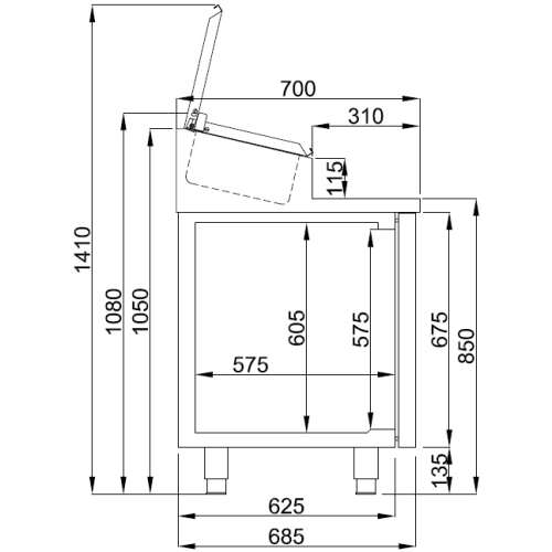 Saladette 2 Deuren 7x 1/3gn Pan | Combisteel