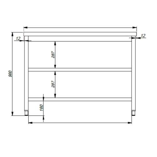 600 Werktafel 2 Schappen 1900