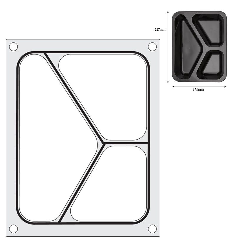 Traysealer Matrix, Hendi, Driedelige Container 227x178 Mm - Afbeelding 3