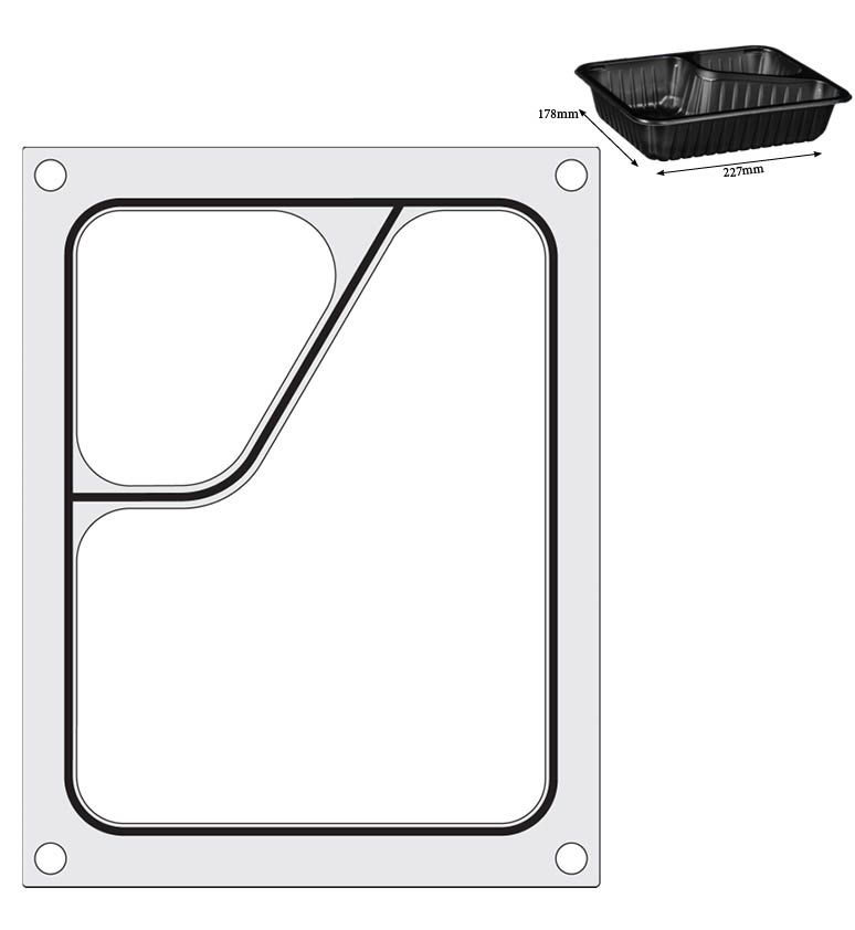 Traysealer Matrix, Hendi, Tweedelige Colt Container Colt 227x178 Mm - Afbeelding 3